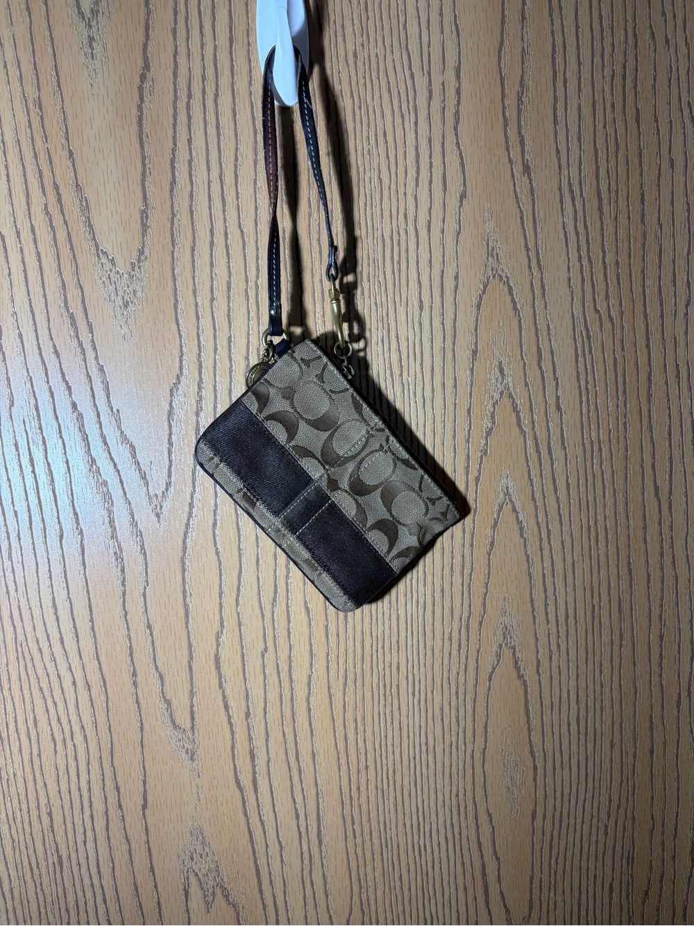 Coach Brown Signature Mini Crossbody Wristlet